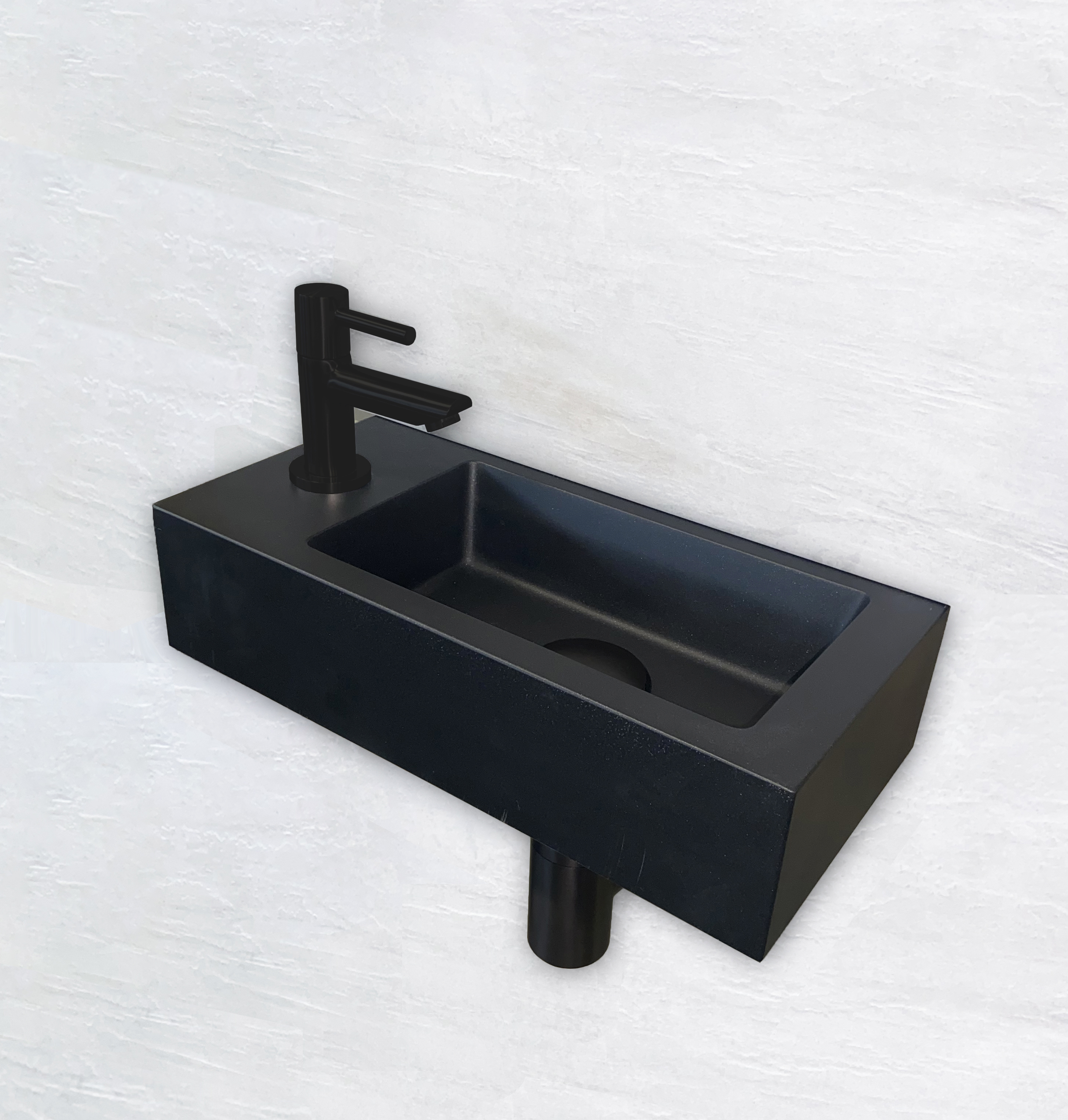 One Pack Mini-Rhea links fontein 36 x 18 cm mat zwart - 39.3611