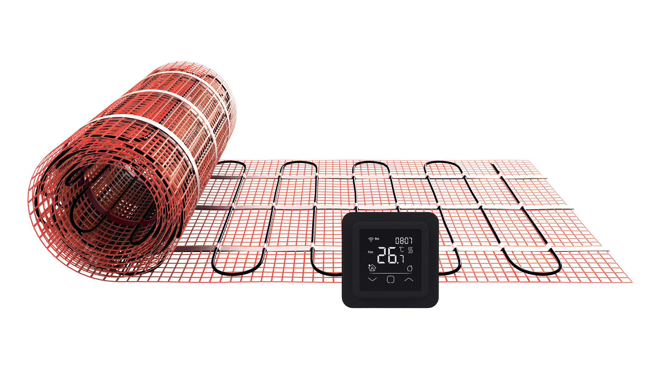Wiesbaden by Magnum elektrische vloerverwarming set 1,5 m2 225 watt WiFi thermostaat zwart